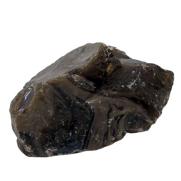 Amber Chocolate Swirl Art Glass Cullet Slag Glass #5XL200 - Picture 5 of 6